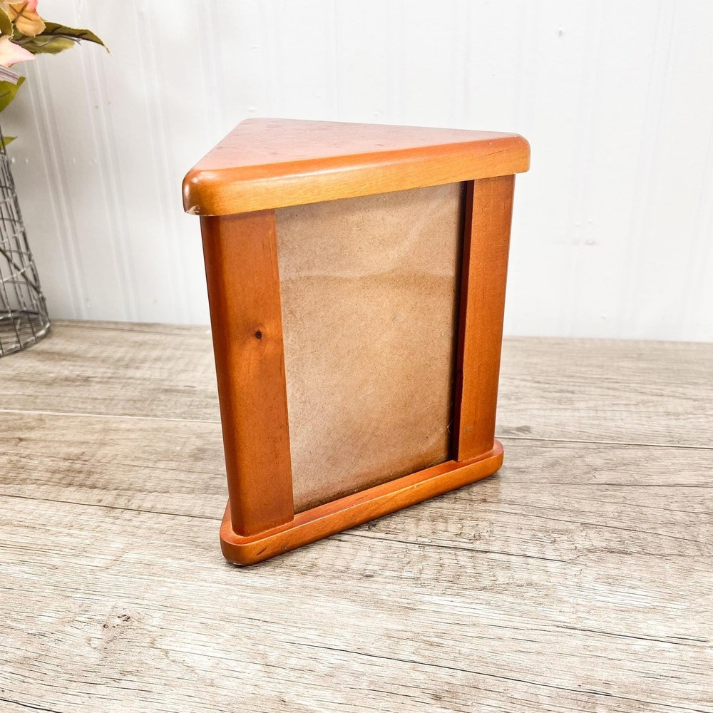 Midcentury Modern Walnut Triangle Photo Stand